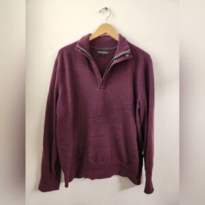 Banana Republic‎ Men's Sweater Italian Yarn Burgundy Mock Neck Long Sleeve XL